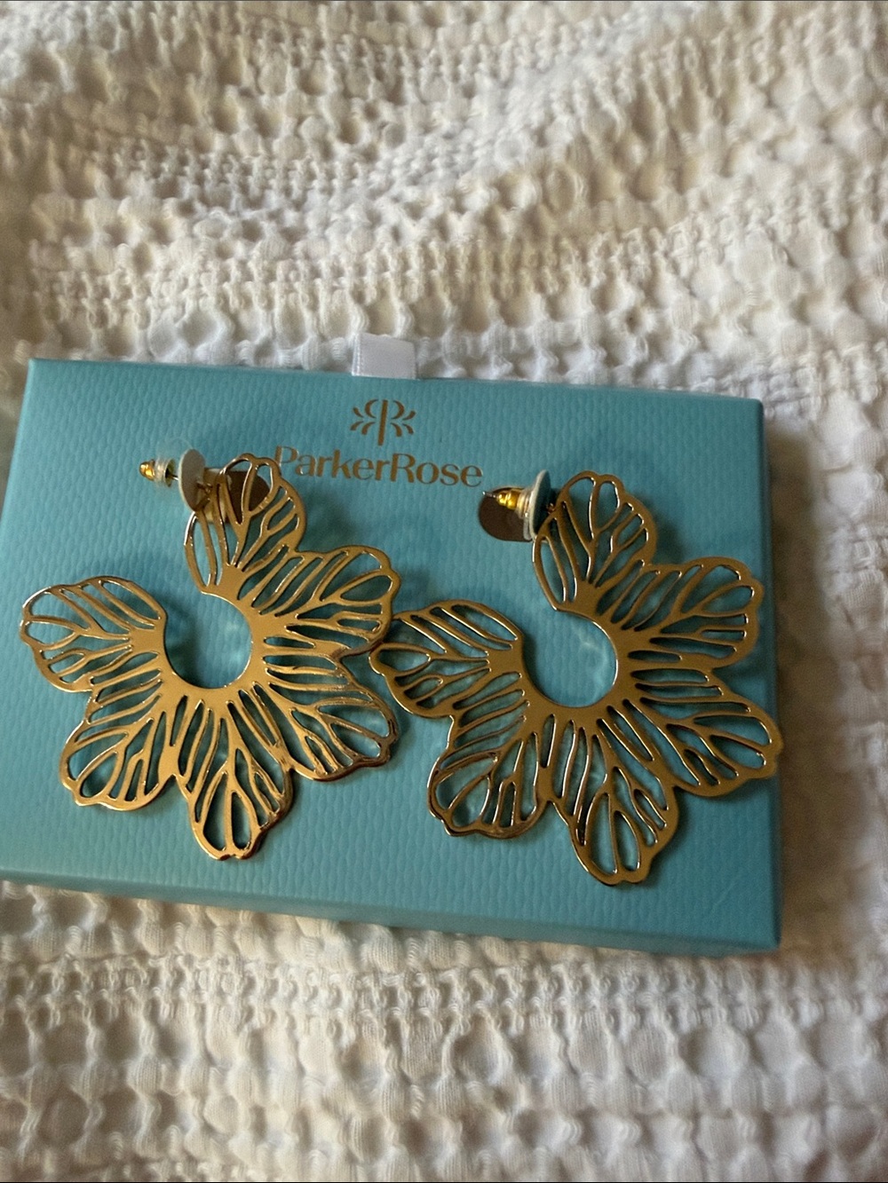 Parker Gold Floral Cutout Hoop Earrings